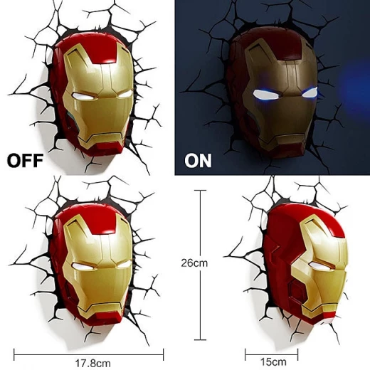The Source Iron Man 3D Wall Light Marvel Night Light for Kids Room - The Source - Image 12