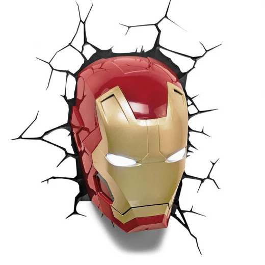 The Source Iron Man 3D Wall Light Marvel Night Light for Kids Room The Source Iron Man 3D Wall Light Marvel Night Light for Kids Room