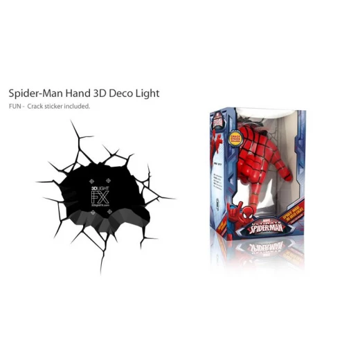The Source Spider Man 3D Wall Light Nightlight for Kids Room, Battery Operated - The Source - Image 5
