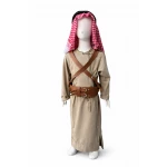 Authentic Jordanian Bedouin Costume for Boys 4 Years Old Complete Outfit Dishdash, Belts, Shmagh, and Agal Traditional Arab Dress Up 4T to 5T Sized Costume