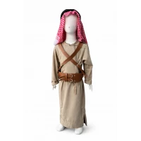 Authentic Jordanian Bedouin Costume for Boys 4 Years Old Complete Outfit Dishdash, Belts, Shmagh, and Agal Traditional Arab Dress Up 4T to 5T Sized Costume