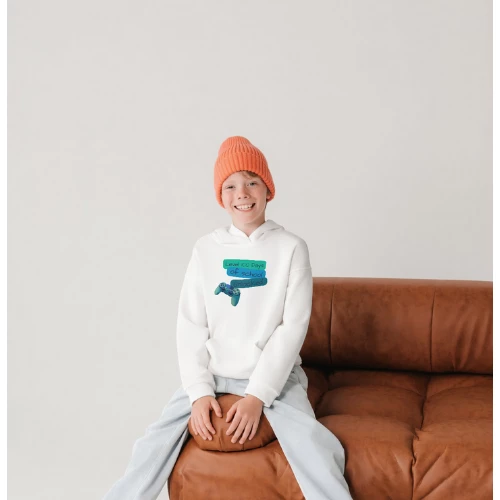 هودي 100 يوم للعب أبيض 12 سنة قطن ناعم - 100 يوم - Image 2
