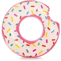 Rainbow Donut Pool Float Inflatable Ring 94cm x 23cm for Adults and Teens Ages 14+