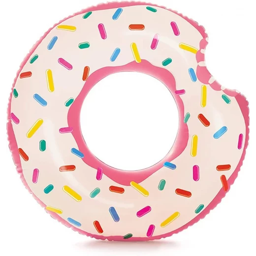 Rainbow Donut Pool Float Inflatable Ring 94cm x 23cm for Adults and Teens Ages 14+ - Image 2