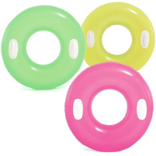 Hi-Gloss Inflatable Swim Ring 76 cm Durable Vinyl with 2 Handles for Ages 8 and Up - Hi-gloss - Image 2