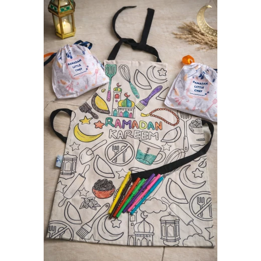 مئزر رمضان الصغير للطبخ ألوان قابلة للغسل حقيبة أسود وأبيض مئزر رمضان الصغير للطبخ ألوان قابلة للغسل حقيبة أسود وأبيض