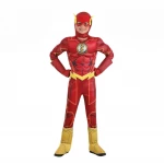 Superhero Flash Costume for Kids Red Suit and Mask for Ages 3-5 Years Perfect for Halloween and Superhero Play Featuring Lightning Speed Fun and Excitement