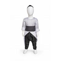 Authentic Palestinian Boy's Traditional Outfit Set for 2 Year Olds Featuring a Complete Ensemble Including a Hat Perfect for Cultural Celebrations and Events, High Quality Fabric