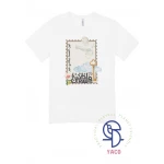 تي شيرت أبيض سادة ختم فلسطين قطن 0 1 سنة أبيض