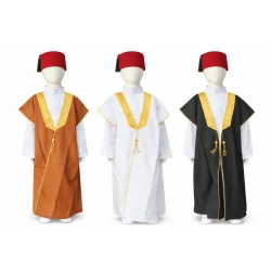 Kids Arab Abaya for Boys Black with Golden Trim Up to 1 Year Old