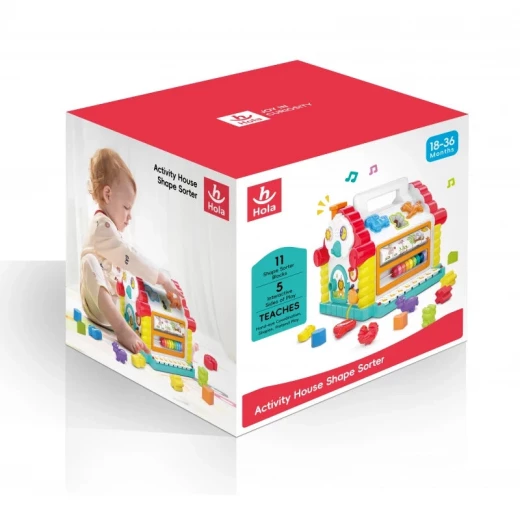 Hola Activity House Shape Sorter Educational Toy for Toddlers, 12 Months Plus - Hola - Image 2
