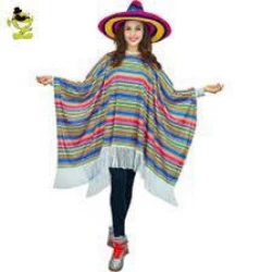 Authentic Mexican Costume for Adults and Kids, Unisex Design with a Cape and Hat Set, Available in One Size Fits All, Perfect for Parties and Celebrations