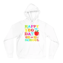 100 Days Hoodie Apple 2 Modern Design for 0-1 Years White