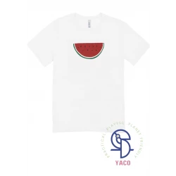 Premium White T Shirt Featuring Palestine Watermelon Design, Soft Cotton Tee for Infants Aged 0 1 Year, Classic Crew Neck, Breathable Fabric, Comfortable Fit, Made in Turkey