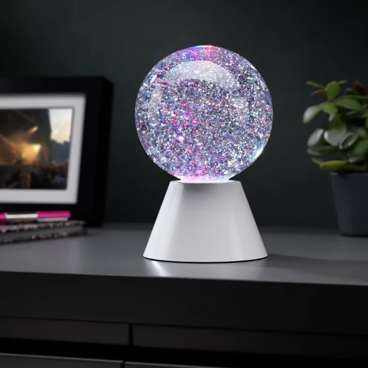 ذا سورس كرة اللمعان الدوارة مع أضواء LED متغيرة الألوان، تعمل بالبطارية لتزيين المنزل، تخلق جوًا هادئًا مع لمعان دوار وضوء ناعم - ذا سورس - Image 4