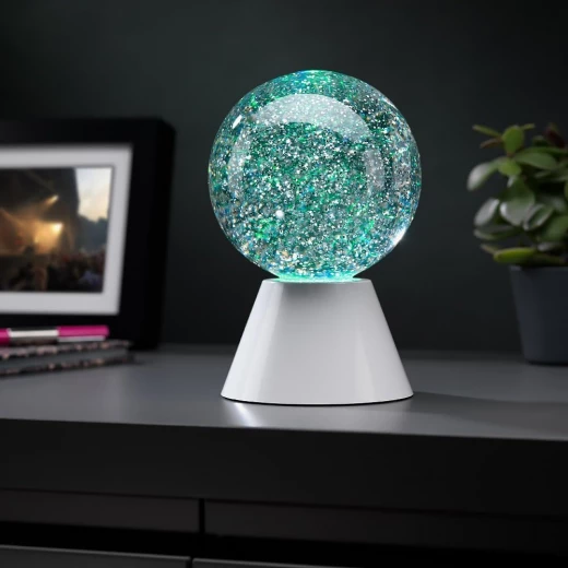 ذا سورس كرة اللمعان الدوارة مع أضواء LED متغيرة الألوان، تعمل بالبطارية لتزيين المنزل، تخلق جوًا هادئًا مع لمعان دوار وضوء ناعم - ذا سورس - Image 6