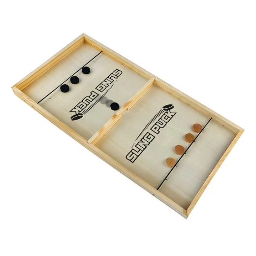 The Source Sling Puck Wooden Board Game for 2 Players, Ages 10+, Family Fun - The Source - Image 4