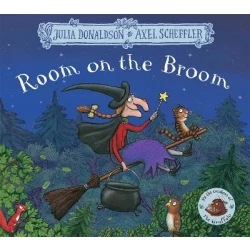 Room on the Broom Children's Book Paperback Edition by Julia Donaldson, Featuring a Kind Witch, Cat, and 3 Additional Friends, Ideal for Kids Aged 3-7