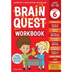 كتاب Brain Quest للصف السادس: كتاب تمارين الرياضيات واللغة والعلوم التعليمي
