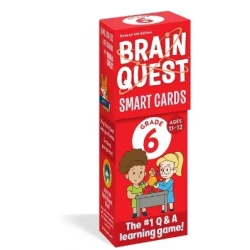 بطاقات Brain Quest الذكية للصف السادس المنقحة الإصدار الرابع: بطاقات تعليمية تفاعلية للطلاب في الصف السادس تشمل الرياضيات والعلوم والفنون اللغوية والدراسات الاجتماعية