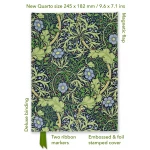 William Morris Seaweed Foiled Quarto Journal, Decorative Writing Notebook, Gold Foil Detailing - William morris