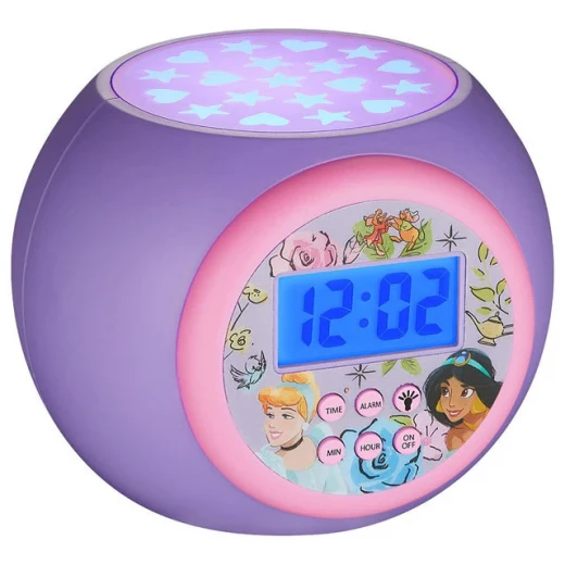Disney Princess Projector Alarm Clock for Kids, Blue Backlight, Ceiling Projection - Disney - Image 4