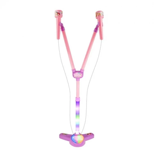 ميكروفون ديزني برنسيس للكاريوكي RGB حامل ميكروفون مزدوج بلوتوث للأطفال 3+ - ديزني - Image 6