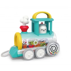 Hola Toys Pull Along Train Engine Yellow for Babies 6 Months Plus