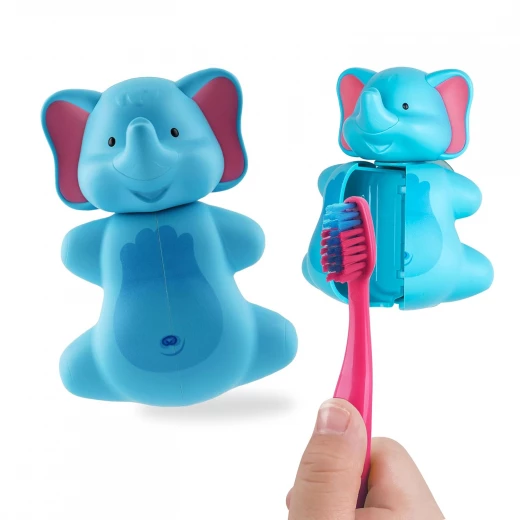 Elephant Toothbrush Cover for Kids, Protective, Suction Cup, Fun Design - Image 3