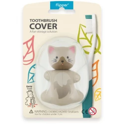 Flip Fun Animal Cat Toothbrush Cover for Kids: Protective and Hygienic Travel Case with Playful Cat Design, Easy Flip Open, Fits Standard Toothbrushes, Child Safe Materials