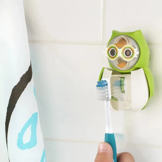 Flipper Owl Toothbrush Cover Earthy Self Opening and Closing for Kids - Flipper - Image 4