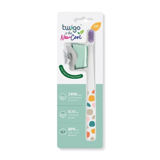 Flipper Twigo Adult Basic 2in1 Toothbrush Set with Protective Cover Mountain Green: Soft Bristles for Gentle Cleaning, Travel-Friendly Design, Includes 1 Toothbrush & Cover Flipper Twigo Adult Basic 2in1 Toothbrush Set with Protective Cover Mountain Green: Soft Bristles for Gentle Cleaning, Travel-Friendly Design, Includes 1 Toothbrush & Cover