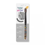 Flipper Twigo Adult Basic Toothbrush Combo Pack Smoke, 2-in-1 Travel Protection - Flipper twigo