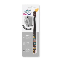 Flipper Twigo Adult Basic Toothbrush Combo Pack Smoke, 2-in-1 Travel Protection