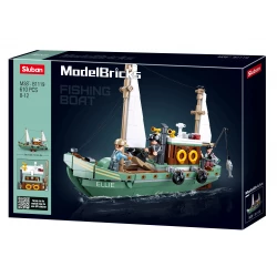 مجموعة بناء قارب صيد ModelBricks للأطفال، تتضمن 610 قطعة، تصميم واقعي، دليل تعليمات مفصل، هدية رائعة للأطفال من سن 6 سنوات فما فوق