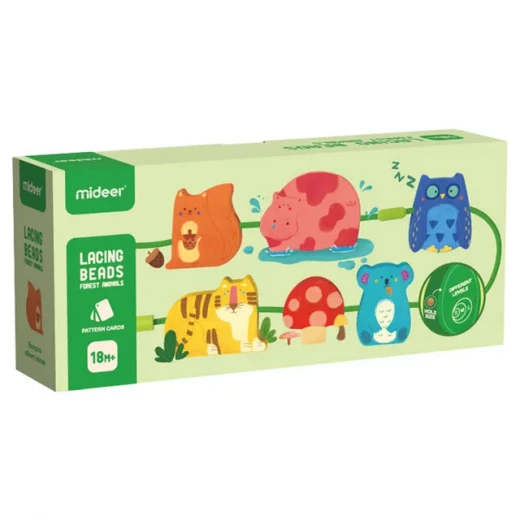 Mideer Lacing Beads Forest Animals Educational Toy For Toddlers Age 18 Months And Up 30+ Piece Set - MIDEER - Image 3