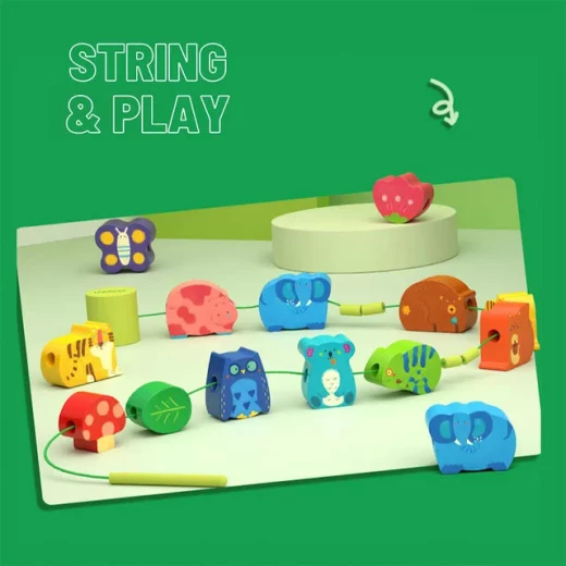 Mideer Lacing Beads Forest Animals Educational Toy For Toddlers Age 18 Months And Up 30+ Piece Set - MIDEER - Image 4