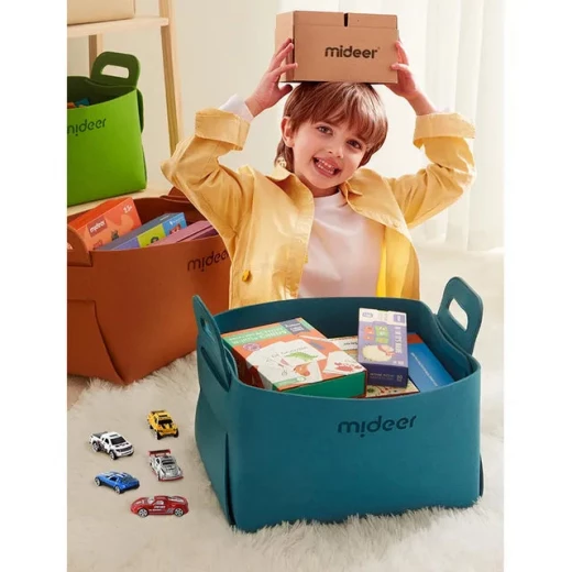 Mideer Toy Storage Bag Blue Designed for Ages 3+ Durable and Spacious Organizer Perfect for Children's Toys Featuring a Convenient Handle for Easy Transport 1 Bag Included - MIDEER - Image 4