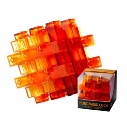 Mideer Neon Space Kongming Lock Puzzle 18 Piece Set Age 3+ Brain Teaser Wooden Pillar Challenge for Kids and Adults Educational Fun Gift Intellectual Game