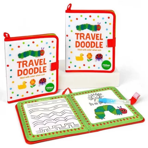 Mideer Travel Doodle: The Very Hungry Caterpillar Activity Kit for Ages 3+, Portable Drawing Board with 2 Double Sided Pens, Perfect for Travel Fun - MIDEER - Image 2