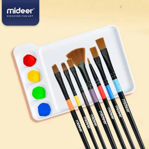 Mideer Finger Paint Brush Set for Kids Aged 3+, Includes 6 Washable Brushes, Perfect for Toddlers and Preschoolers, Ideal for Creative Art Projects, Easy to Clean - Image 2