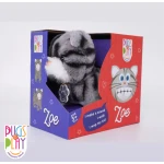 لعبة قطة زوي الإلكترونية التفاعلية من Pugs at Play، بطول 6.5 بوصة، تحاكي حركات وأصوات القطط الحقيقية، مصنوعة من فرو ناعم مضاد للحساسية، تمشي، تجلس، تركض، وتتقلب، مثالية للأطفال