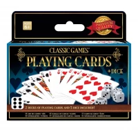 Ambassador Classic Games 2 Decks Playing Cards & 5 Dice Set for Family Fun. Perfect for Card & Dice Games, Encourages Strategic Thinking, Recommended for Ages 6+