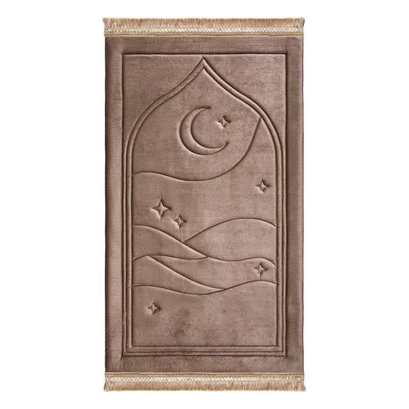 سجادة صلاة كابيتون بتصميم عصري من أوربان رغز بلون توب داست مخملية فاخرة 128x72 سم - اربن رجز