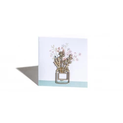 Urban Rugs Handmade Wooden Flowers Vase Gift Card Blank Inside 14x14 cm