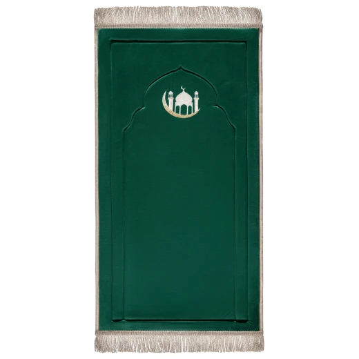 Urban Rugs Emerald Green Embroidery Prayer Mat