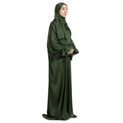 Urban Rugs Jordan Olive Satin Islamic Prayer Wear One Piece One Size for Women