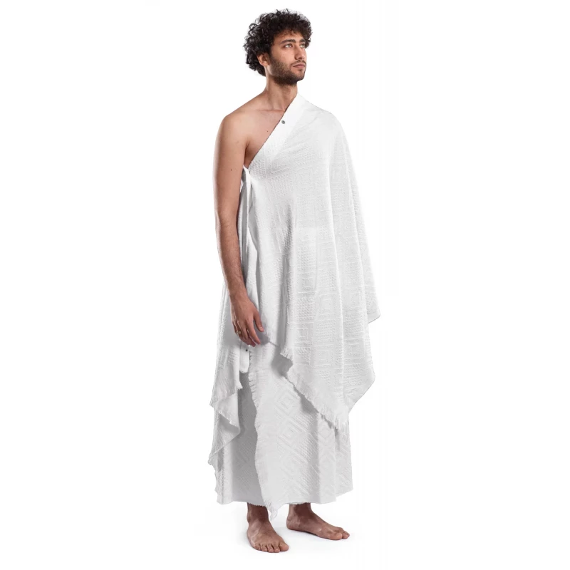 Urban Rugs Jordan Ihram Set for Hajj and Umrah 100% Egyptian Cotton Unstitched Two Piece Towel Set - Urban Rugs