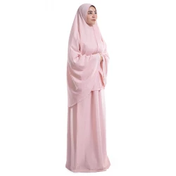 Urban Rugs Jordan Pink Minimal Islamic Prayer Wear Two Piece Isdal Soft Crochée Fabric