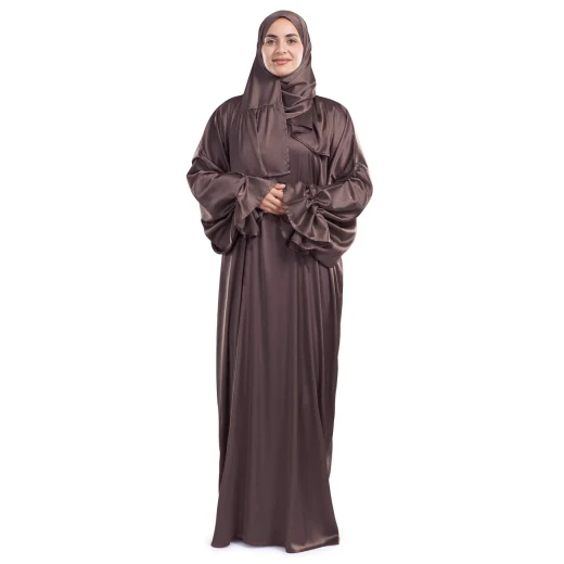 Urban Rugs Mocha Satin Islamic Prayer Wear – Olive - Urban Rugs - Image 2